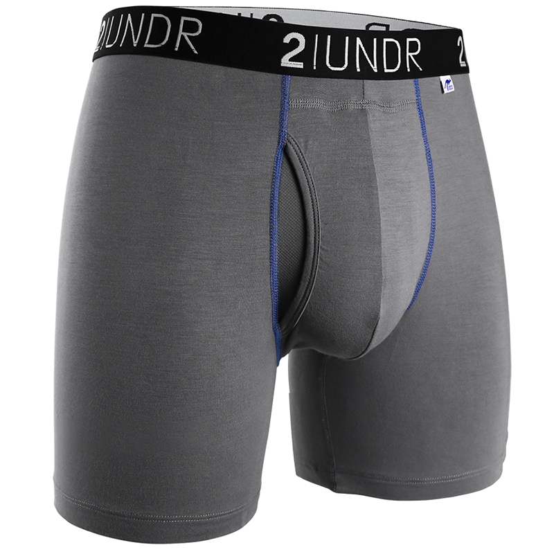 2UNDR Swing Shift Boxer Brief (Grey/Blue)