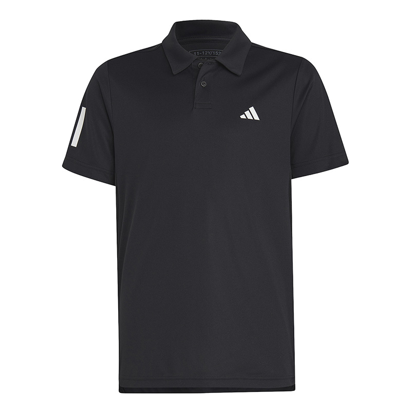 adidas Boys Club 3 Stripe Polo (Black)