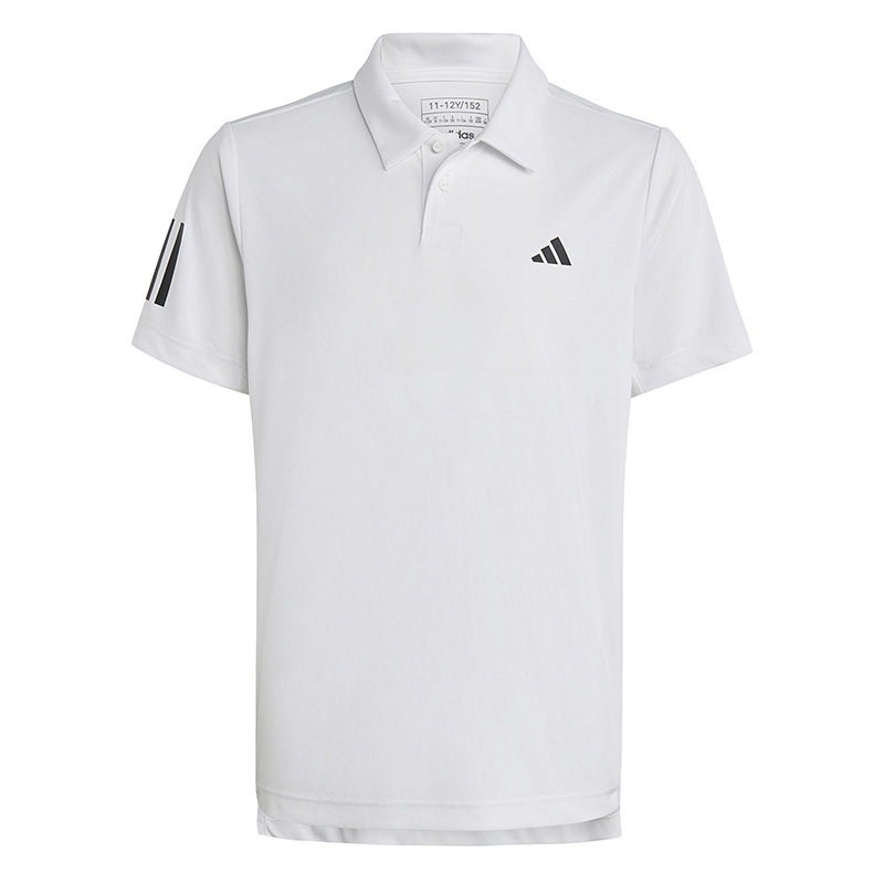 adidas Boys Club 3 Stripe Polo (White)