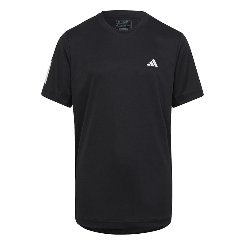 adidas Boys Club 3 Stripe Tee (Black)