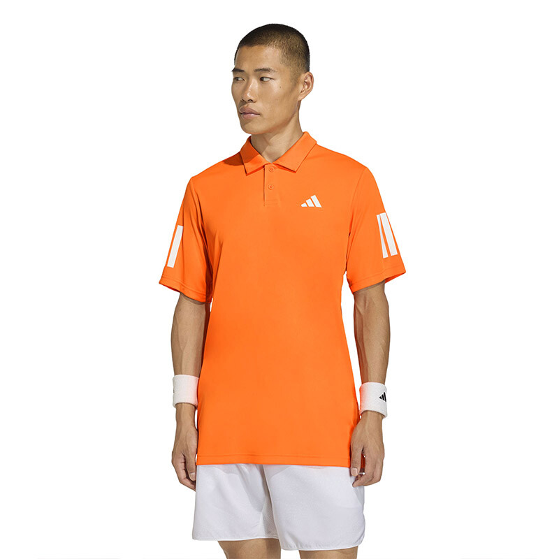 adidas Club 3 Stripes Polo (M) (Pure Orange)