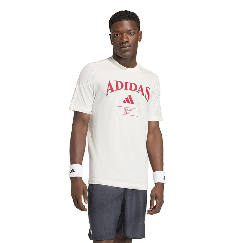 adidas Heritage Tennis Graphic Tee (M) (Chalk White)
