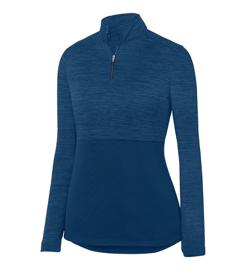Augusta Shadow Tonal Heather 1/4 Zip Pullover (W) (Navy)