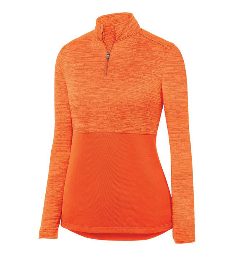 Augusta Shadow Tonal Heather 1/4 Zip Pullover (W) (Orange)