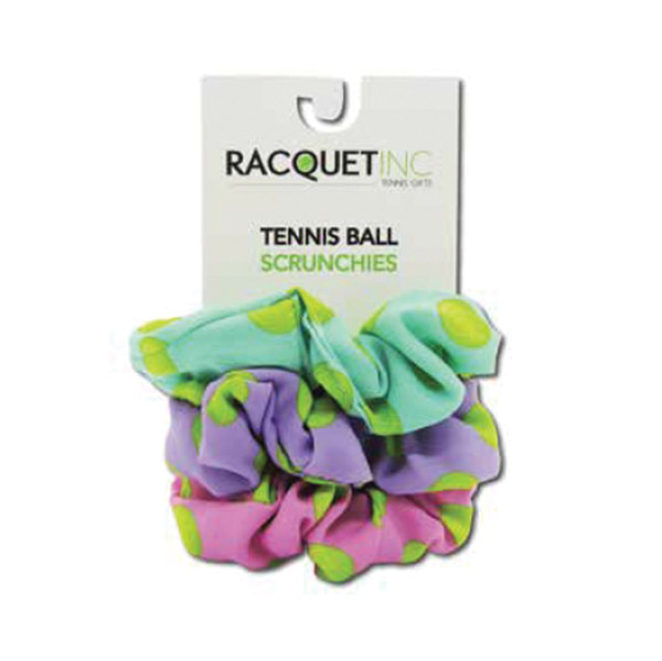 Tennis Ball Scrunchies (3x) (Solid Green, Purple, Pink)
