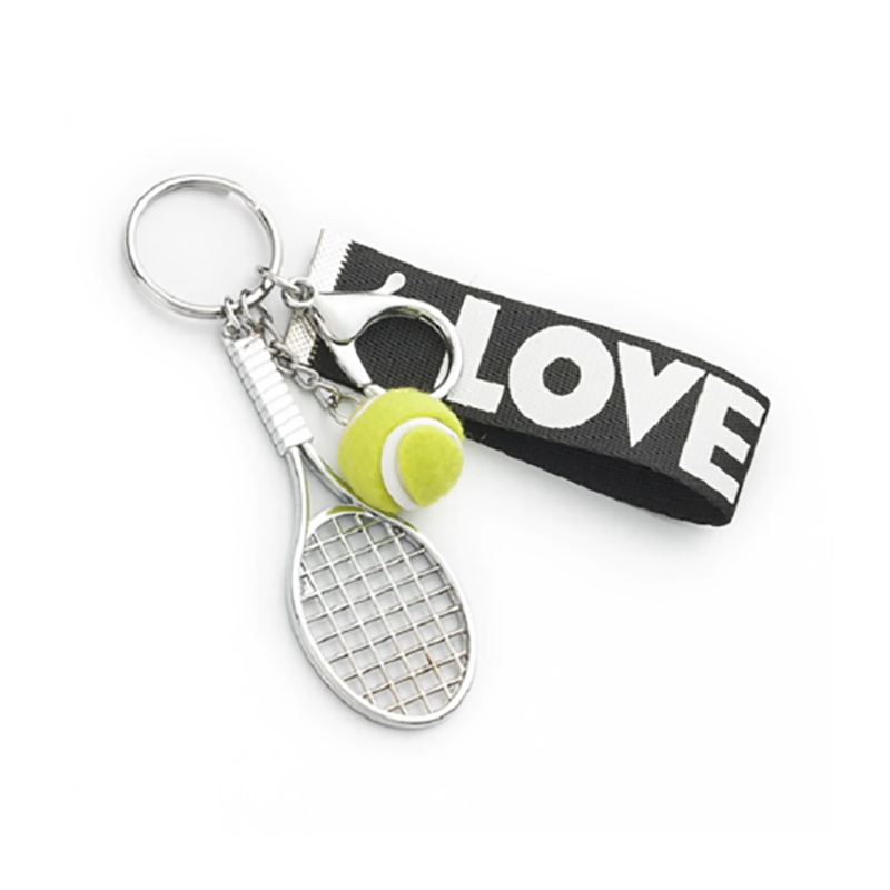 Tennis Racquet Keychain (Neon Yellow)
