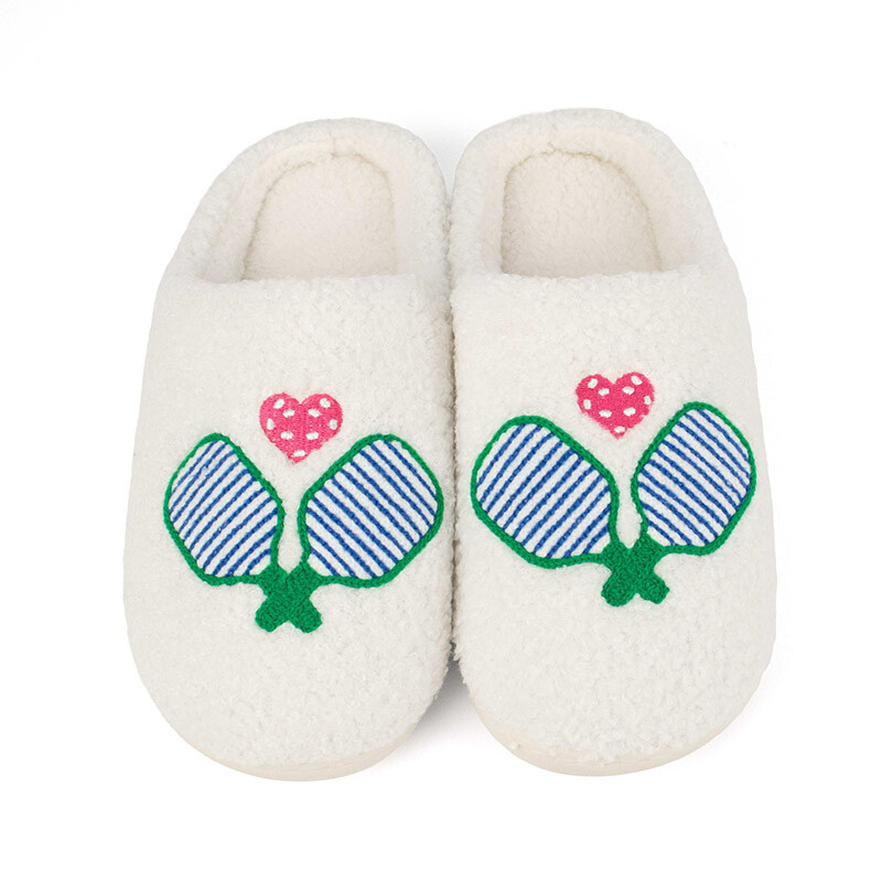 Queen of the Court Pickleball Slippers (W)(Racquets)(White)