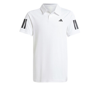 adidas Boys' Club 3 Stripes Polo (White)