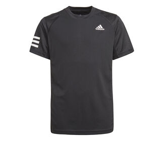 adidas Boys Club 3 Stripe Tee (Black)