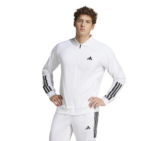 adidas Club 3 Stripes Knit Jacket (M) (White)