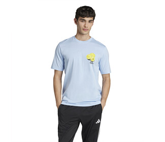 adidas Lounge Still Life Lemons Graphic Tee (M) (Glow Blue)