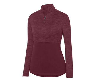 Augusta Shadow Tonal Heather 1/4 Zip Pullover (W) (Maroon)