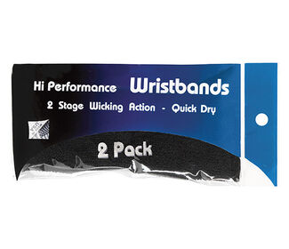 Tourna Hi-Performance Wristband (2 pair) (Black)